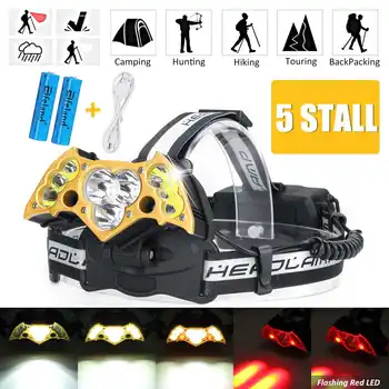 

70000lm LED Smuxi headlamp 7*t6 headlight 3 modes head light waterproof flashlight zoomable use 18650 for hunting cycling