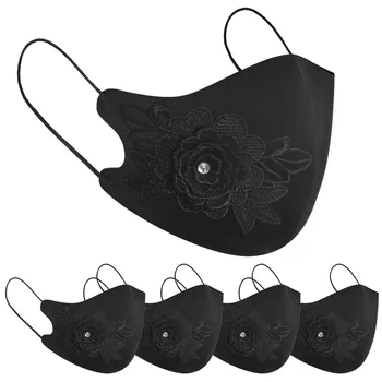 

Reusable Mouth Cloth Embroidery Summer Ice Skating Double mascarilla reutilizable con filtro mujer велосипед Face Mask