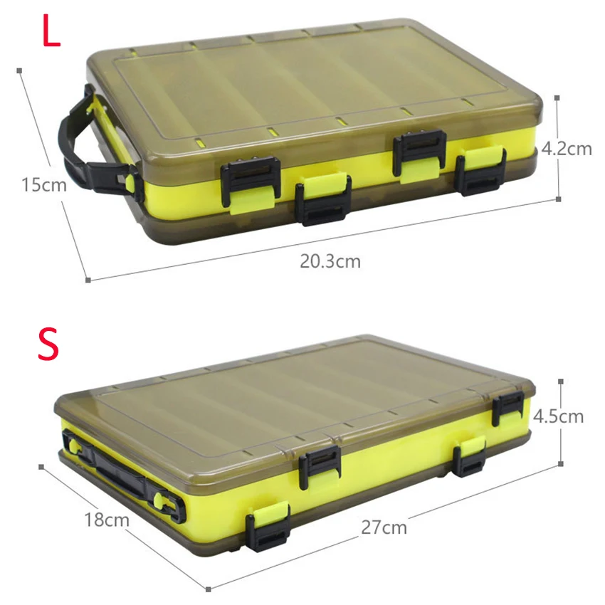 Fishing Lure Box Case 12&14 Room Double Sided Tool Box For Fishing