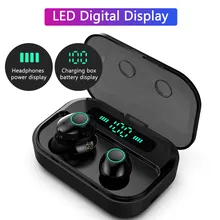 TWS bluetooth 5,0 наушники светодиодный дисплей настоящие беспроводные 8D стерео водонепроницаемые спортивные наушники 2200 мАч Внешний аккумулятор гарнитура для iPhone