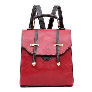 

New ladies high quality PU fashion retro women bag college style backpack casual bag personality Korean exquisite student bag