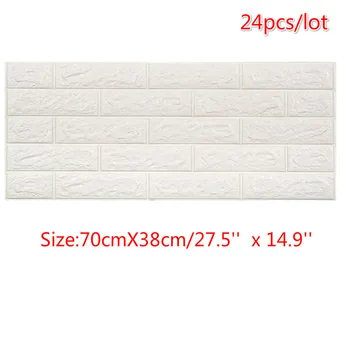 

24pcs DIY Self adhesive TV Background Brick Wallpapers 3D Wall Living Room Mural Bedroom Decorative stickers on the wall paper
