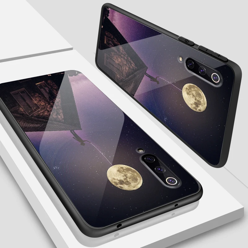 Чехол из закаленного стекла для Xiaomi 5X6X8 9 SE A1 A2 Lite Мягкий чехол из ТПУ для Redmi Note 4x 5A 6 7 Pro Prime жесткий бампер чехол для телефона - Цвет: W396