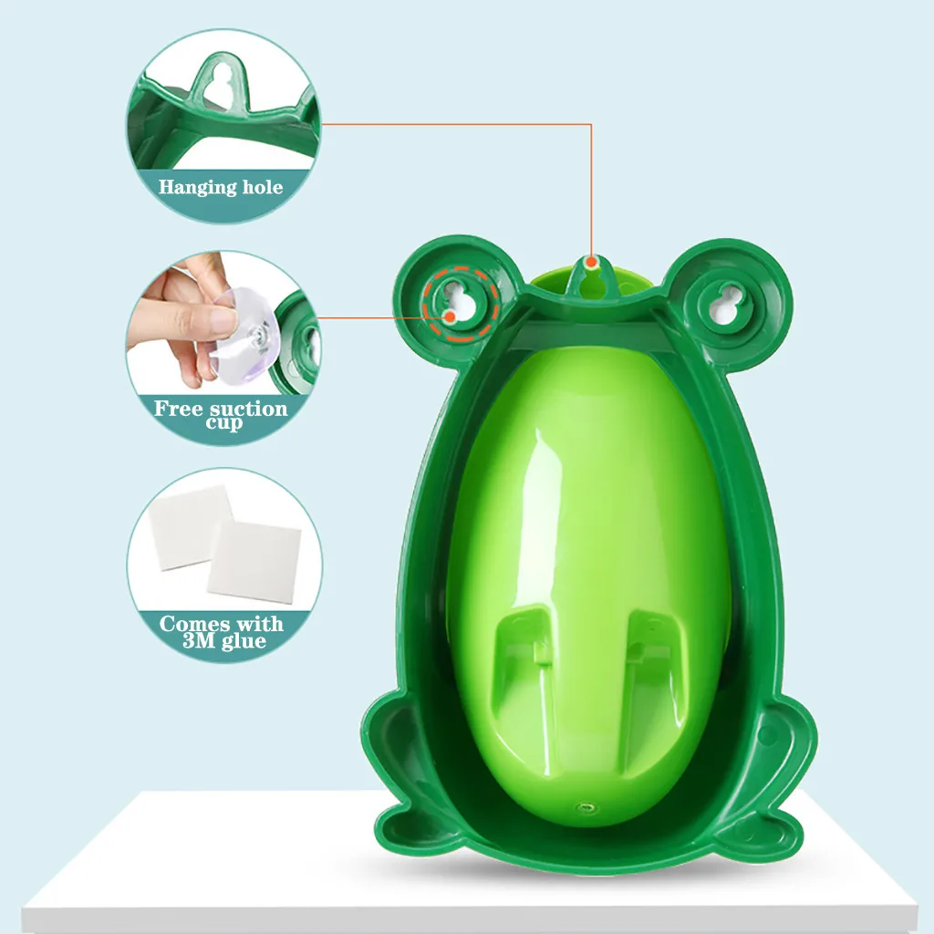 

Baby Urinal 3 Color Frogs Shape Vertical Wall-Mounted Pee Convenient Cute Animal Boy's Potty Urinal Standing Toilet Boy Gift