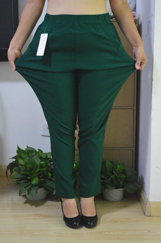 Deporte женские брюки зимние винтажные Большие размеры XL-7XL узкие брюки среднего возраста женская одежда высокие брюки J371
