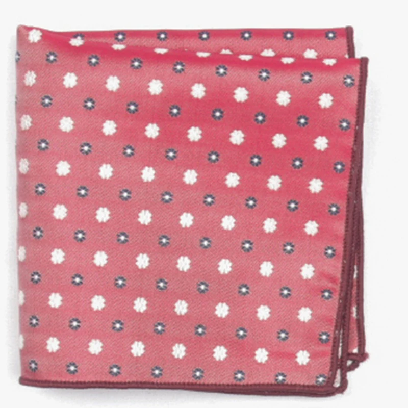  red dual color dotted patterned pocket square with patterns handkerchief
