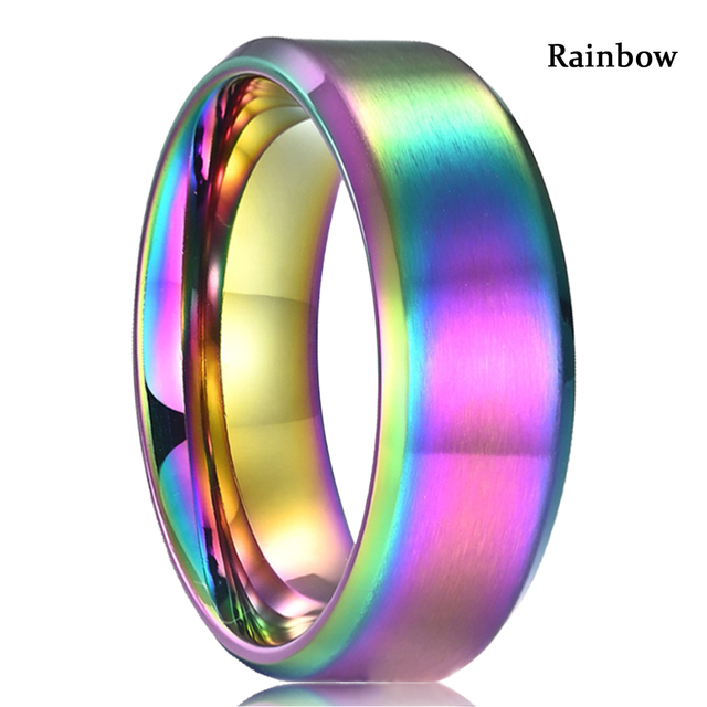 Trend 8mm Blue Rose Gold Tungsten Carbide Rings Hawaiian Koa Abalone Shell Opal Inlay Ring Engagement Wedding Band Jewelry
