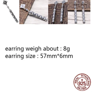 

E31 S925 sterling silver earrings personality retro punk hip-hop style eternal cross flower letter shape jewelry birthday gift