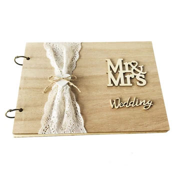 

40 Pages Mr&Mrs Wedding Guestbook Decor Personalized Rustic Sweet Wedding Anniversary Present Signature Book