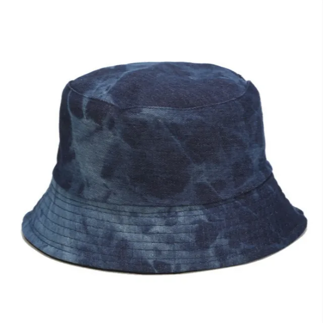 Tie Dye Denim Bucket Hat Cap Casual Jean Reversible Panama Spring Summer Two Side Wear Women Sun Hat Outdoor Hiking Fishing Cap