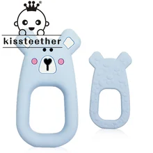 Kissteether – anneau de dentition souris en Silicone pour bébé, petite tige de dessin animé pour nourrisson, chaîne de sucette molaire rongeur de qualité alimentaire 