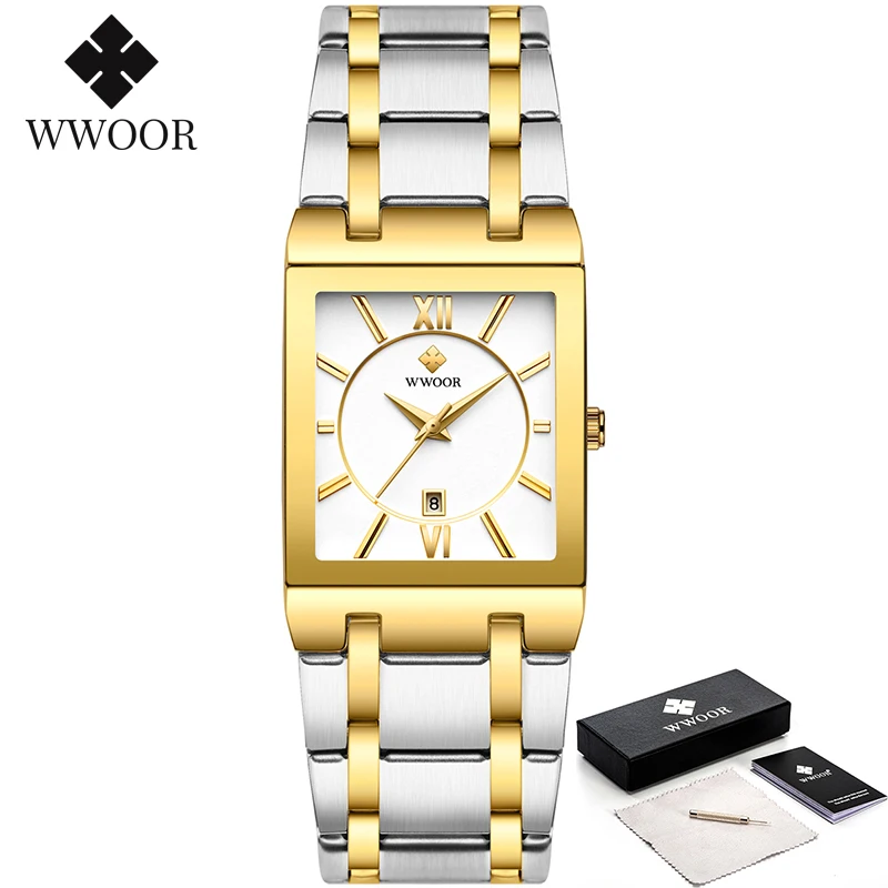 WWOOR Orologio quadrato da uomo di lusso da