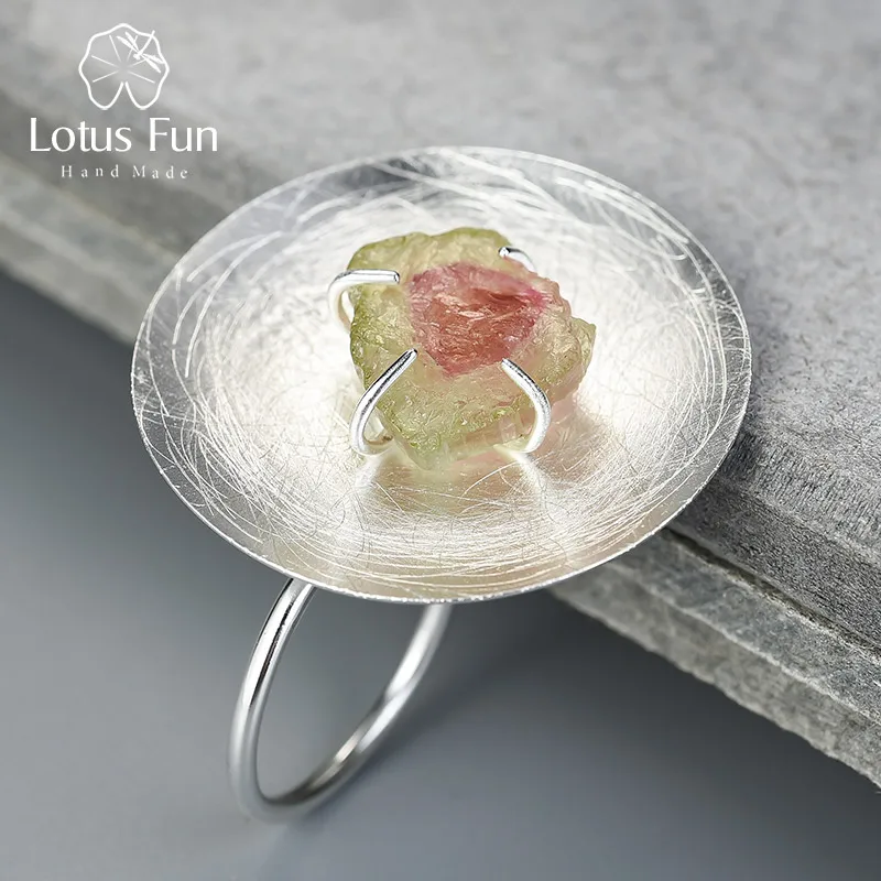Mix Red Lotus Fun реальные 925 пробы серебро натуральный драгоценный камень ручной работы ювелирные украшения регулируемый Личность Круглый кольц - Цвет камня: Mix Red