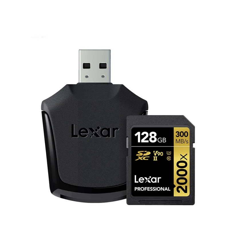 Lexar SDXC карта с считывателем 2000x300 МБ/с 32 Гб 64 Гб 128 ГБ флеш-накопитель для Sd SDHC U3 флэш-памяти для 3D 4K цифровой зеркальной камеры - Емкость: 128GB