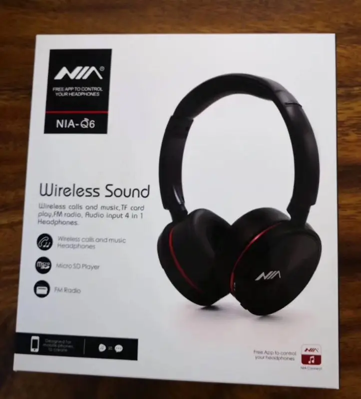 Новые беспроводные наушники NIA Q6 Bluetooth с микрофоном и превосходными басами для ТВ-игр, мобильных телефонов с управлением через приложение