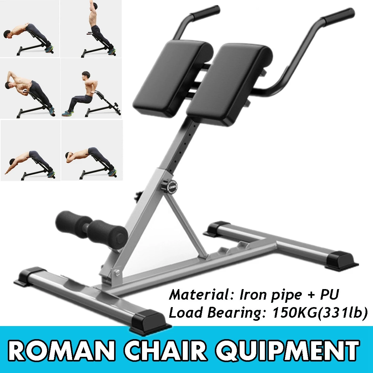 Folding AB Abdominal Trainer Adjustable Roman Chair Sit Up Benches