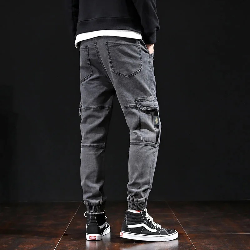 Japanese Style Fashion Men Jeans Black Gray Big Pocket Denim Cargo Pants Spliced Streetwear Hip Hop Jeans Men Joggers Size 28-42 Japanese Style Fashion Men Jeans Black Gray Big Pocket Denim Cargo Pants Spliced Streetwear Hip Hop Jeans Men Joggers Size 28-42