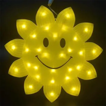 

Smile Sunflower Outdoor Waterproof LED String Light Garden Square LED Decorative Hanging Light for Mall Xmas Holiday Decor 35cm