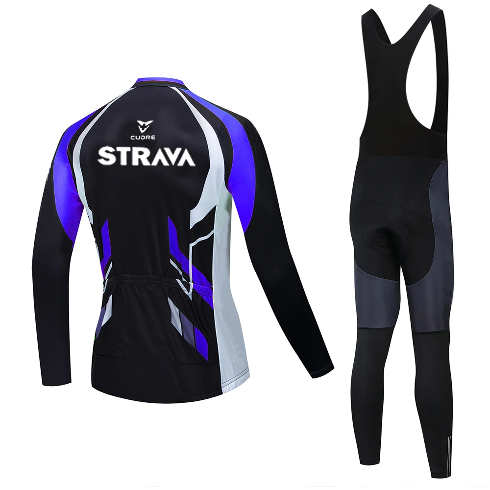Трикотажный комплект для велоспорта STRAVA Pro Красная Трикотажная одежда с длинным