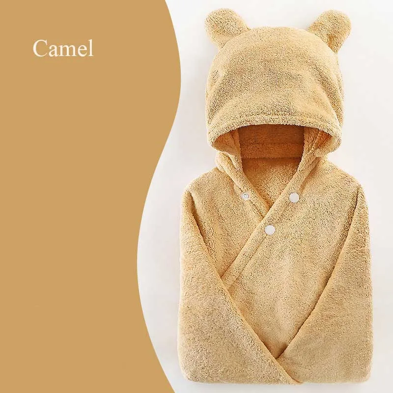 camel Детское банное полотенце с рисунком медведя; банный халат для маленьких мальчиков и девочек; весеннее банное полотенце с капюшоном с изображением животных; детское полотенце с рисунком; детское одеяло - Цвет: camel