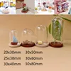 15/18pcs Mini Glass Dome Cloche With Wooden Base Jar Display Stand Terrarium Bottle Display Flower Home Decor Dust Cover Box 3