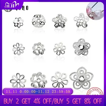 

Best quality 5-8mm A pair 925 sterling silver flower bead caps End loose beads for Necklace&bracelet Jewelry making Findings