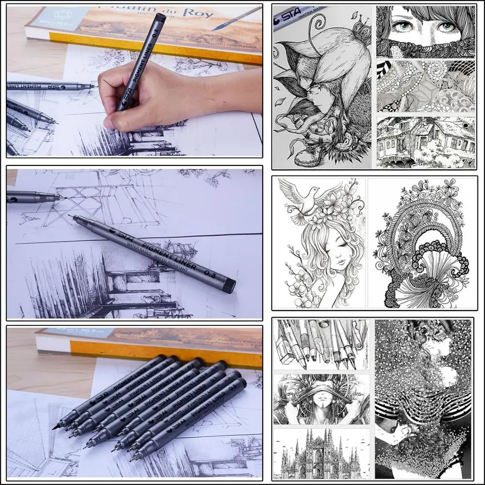 Fineliners Drawing Micron Pigma Black  Pencils Drawing Sakura Micron -  1pcs Sakura - Aliexpress