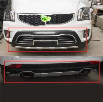

Free shipping 2013-2015 for kia Sportage high quality plastic ABS CHROME Front rear bumper pad fast ship