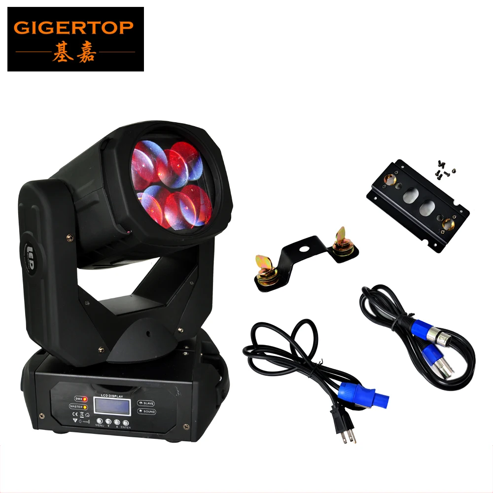 Суперсветодиодный подвижный головной светильник TIPTOP Blizzard Nova 4x25 вт 4 в 1 цветной RYBW
