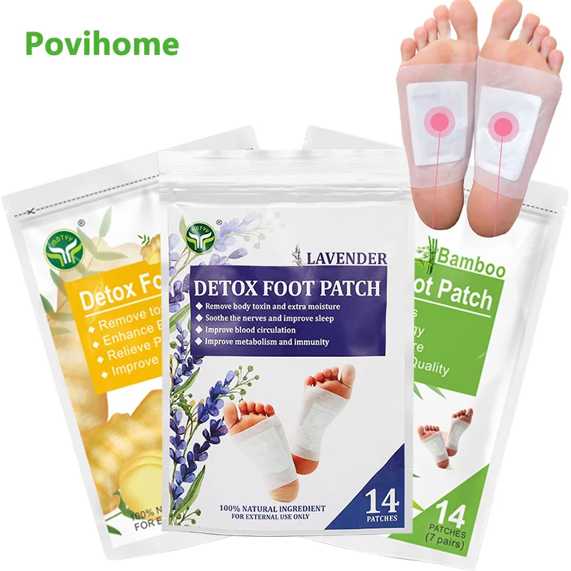 14pcs/bag 3Types Slimming Detox Foot Patch Absorb Toxins Body Keep Health Plaster Beauty Ginger Lavender Bamboo Vinegar Pads | Красота и
