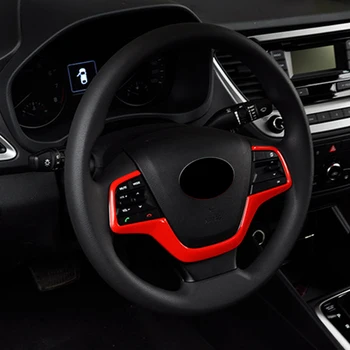 

Interior Steering Wheel Mouldings ABS Plastic Red 1pcs for Solaris 2018-2020