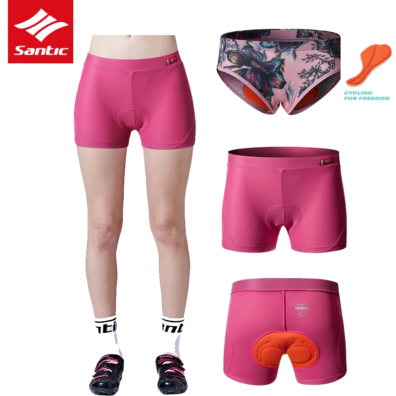 Outdoor Clothing Santic Womens Cycling Shorts Underwear Padded MTB Bike