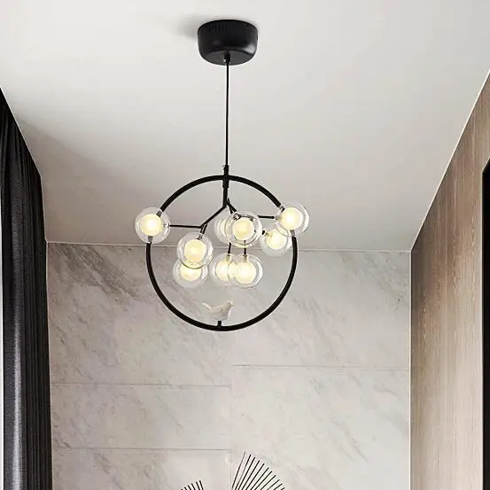 

Post modern simple LED bar children's room lamp Nordic staircase porch passage firefly bird Nordic Chandelier