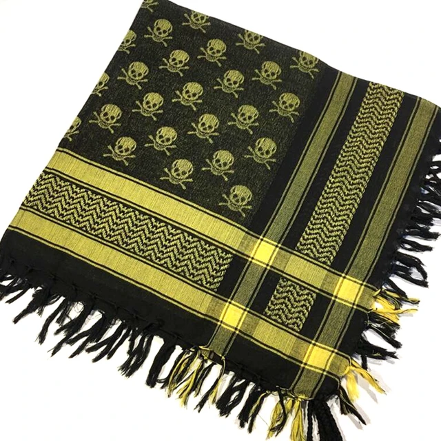Outdoor Arab Keffiyeh Shemagh Scarf Hiking Military Tactical Hunting Camping Scarves with Tassel Desert Scarf Army Headshawl WLDG