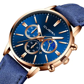 

Leather Reloj Hombre 2020 Mens Watches Top Brand Luxury Men's Sport's Watch For Men Fashion Casual Waterproof Quartz Watch