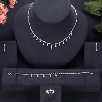 

jankelly Hotsale African 4pcs Bridal Jewelry Sets New Fashion Dubai Jewelry Set For Women Wedding Party Accessories Design