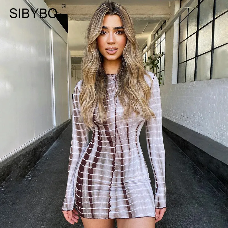 Женское Короткое облегающее платье SIBYBO со змеиным принтом и оборками Клубная