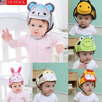 

Adjustable Infant Toddler Baby Safety Helmet Head Protection Hat for Walking Crawling Cute Animal Soft Headguard Caps 1-6T