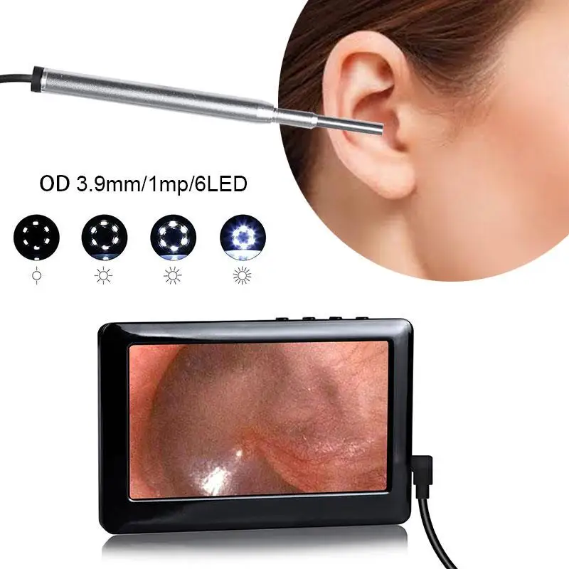 

Handheld Endoscope Real-Time Video Monitoring 720P 6 LEDs 4.3 Inches Visual Endoscope Endoscope Ear Spoon Borescope Practical