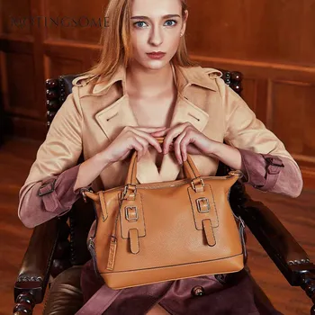 

Luxury Genuine Leather Tote Bag Stylish Women Natural Leather Large Capacity Quality HandBag Cowhide Leather Shoulder 2020 New