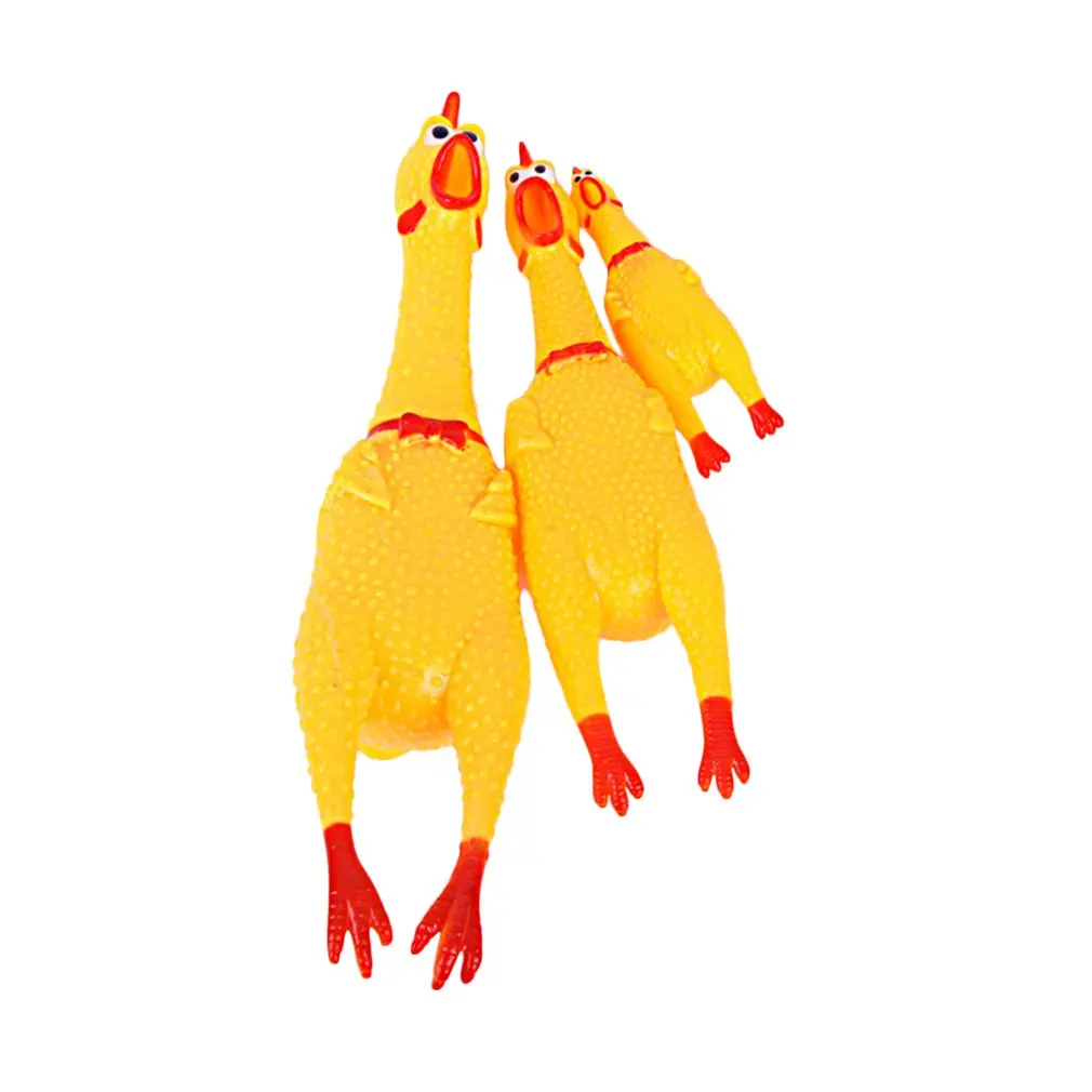 Funny Design Non-Toxic Screaming Rubber Chicken Squeeze Toys Sound Toy Children Adult Stree Relief Shrilling Chicken Toys