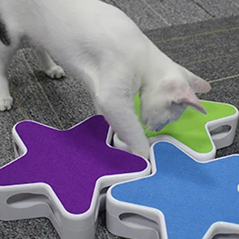 

Cat Toy Smart Teasing Cat Stick Crazy Game Spinning Turntable Cat Catching Mouse Star Shape Automatic Turntable Cat Toy