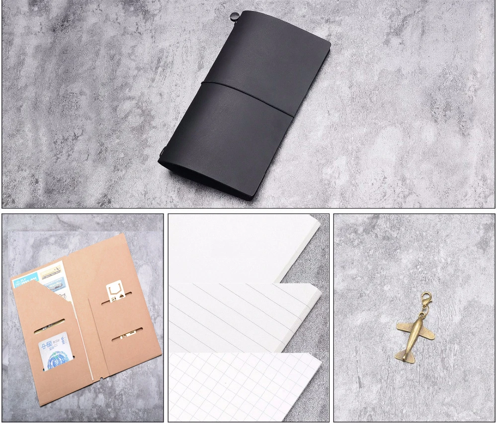 Fromthenon-Handmade Planner Notebook, 100% Couro Genuíno, Traveler