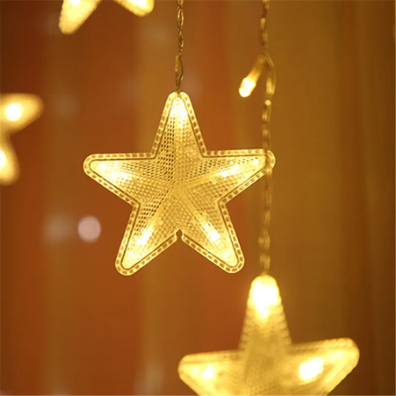 Рождественский Декор год Звездный СВЕТОДИОДНЫЙ занавес огни Рождественские украшения для дома натальные Navidad рождественские украшения