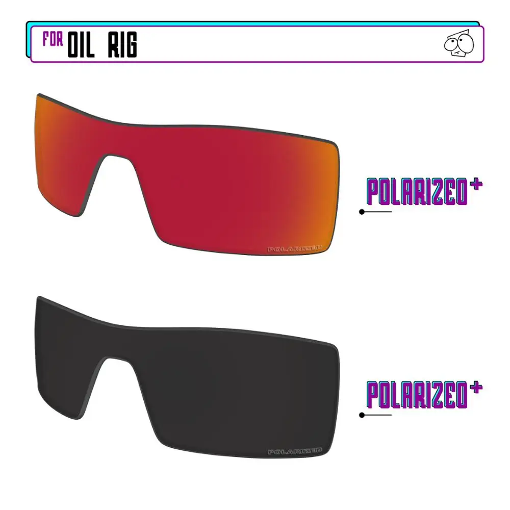 

EZReplace Polarized Replacement Lenses for - Oakley Oil Rig Sunglasses - BlackPPlus-RedPPlus
