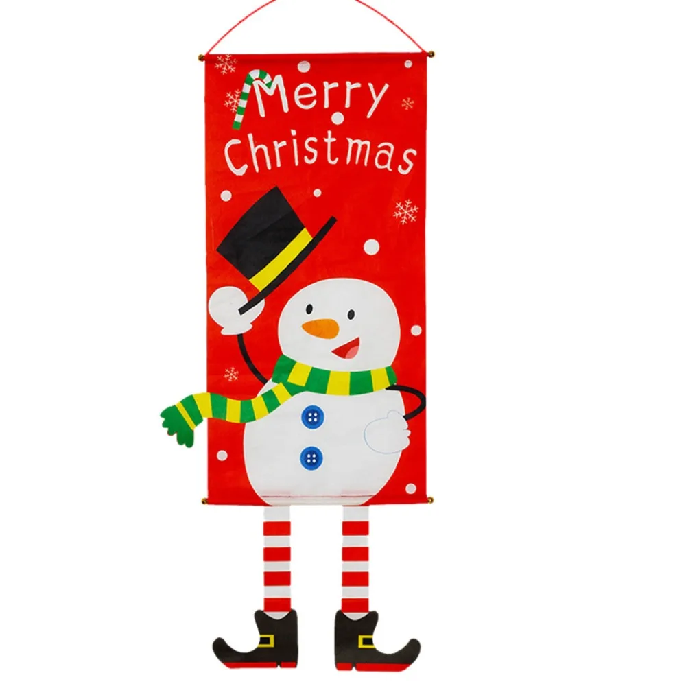  Christmas Banners Curtain Decoration Door Hanging Painting Hanging Flag (6)