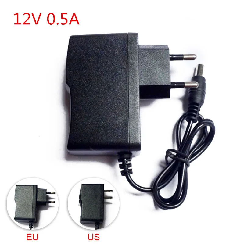 12V 0.5A 500mA US EU Plug преобразователь переменного тока в постоянный, Мощность адаптер питания Зарядное устройство зарядный адаптер 5,5 мм X 2,5 мм 100-240V для Светодиодные ленты светильник K09