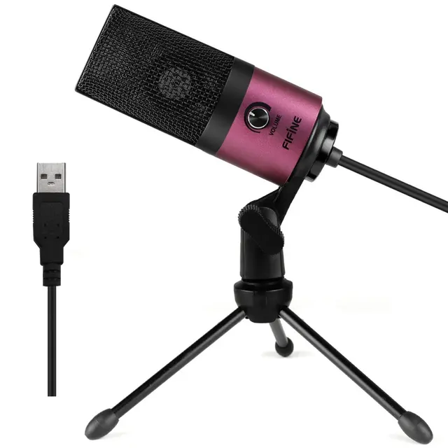 Fifine Metal USB Condenser Recording Microphone For Laptop  Windows Cardioid Studio Recording Vocals  Voice Over,YouTube-K669 rose red