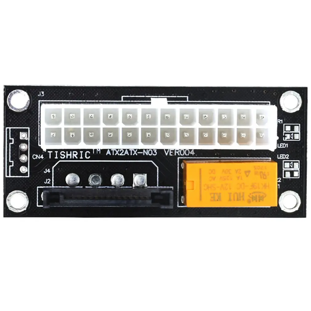 Черный двойной блок питания адаптер синхронизации блока Add2psu ATX 24 контакта на 4