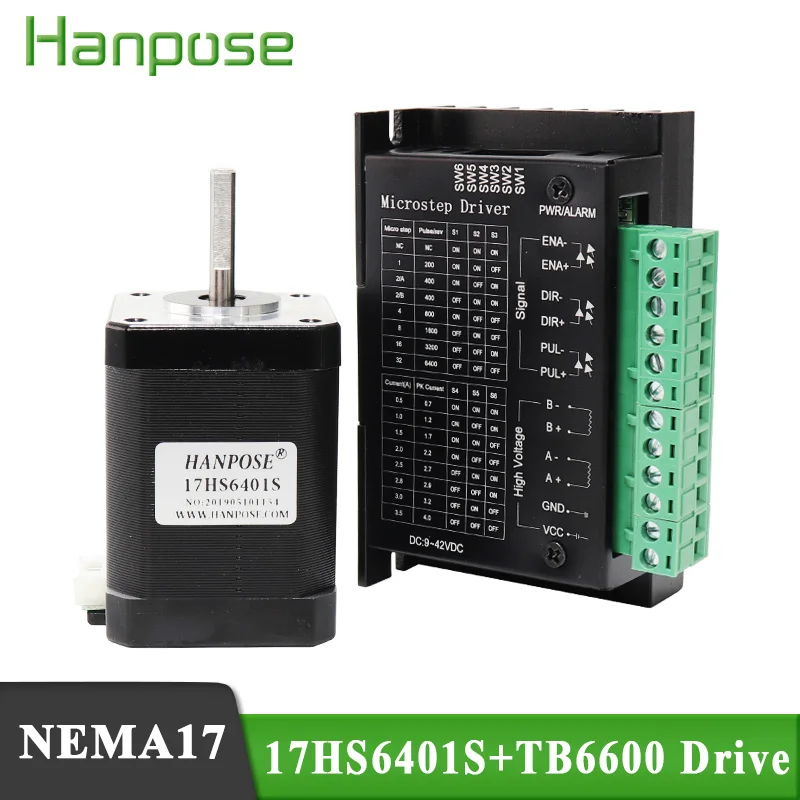 Бесплатная доставка шаговый двигатель nema17 60 мм/2 фазный Гибридный с драйвером TB6600